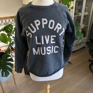 Anthropologie Black Support Live Music Sweatshirt
